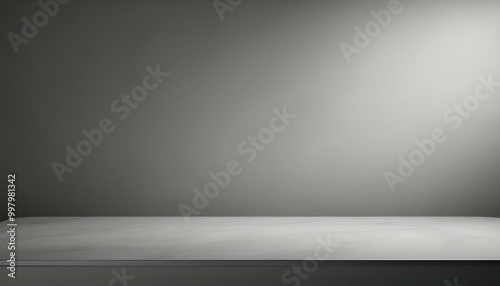 Wallpaper Mural Studio with podium for product presentation. Empty floor and white wall with stand. 3D room with gradient background. Countertop with concrete or marble texture
 Torontodigital.ca