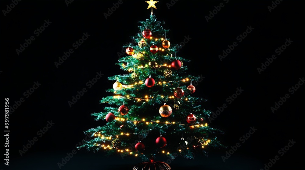A Christmas tree decorated with ornaments and tinsel A Christmas tree decorated with ornaments and tinsel