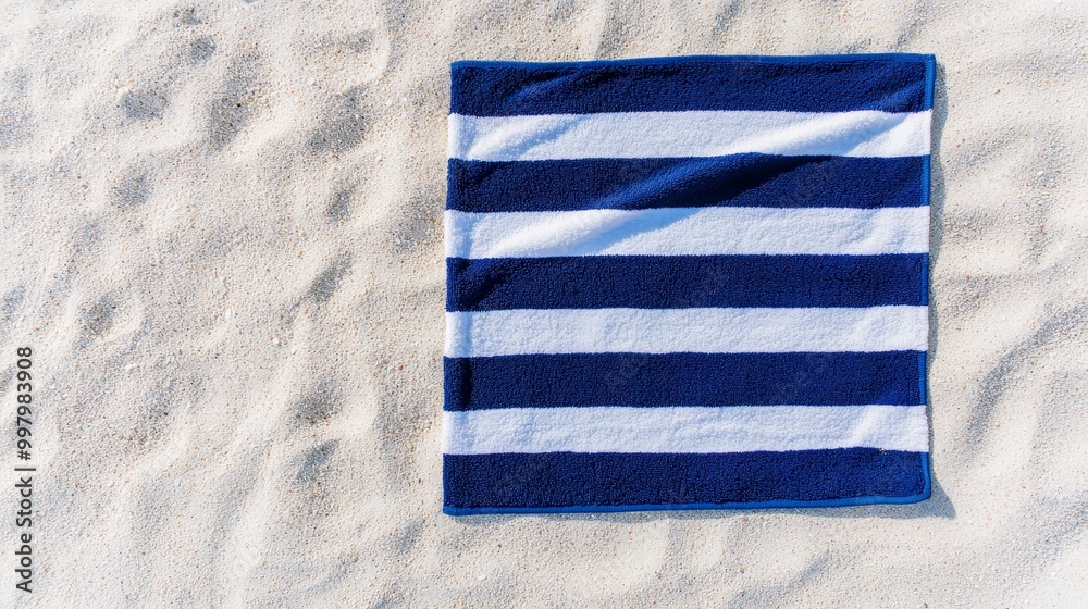 Obraz premium Beach towel mockup spread out on the sand 