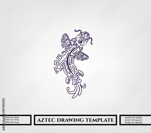 Aztec decorative vector illustration. traditional ethnic ornament