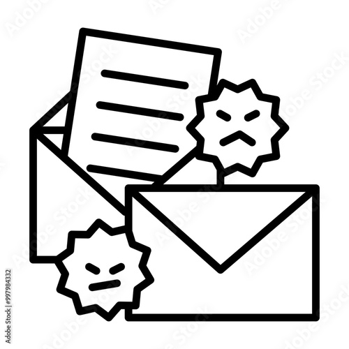 Icon for a virus-infected email.