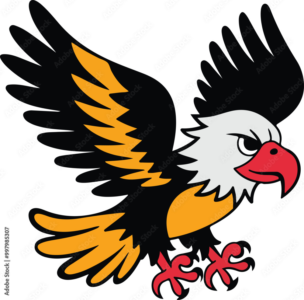 Obraz premium Mascot cartoon eagle hunter animal