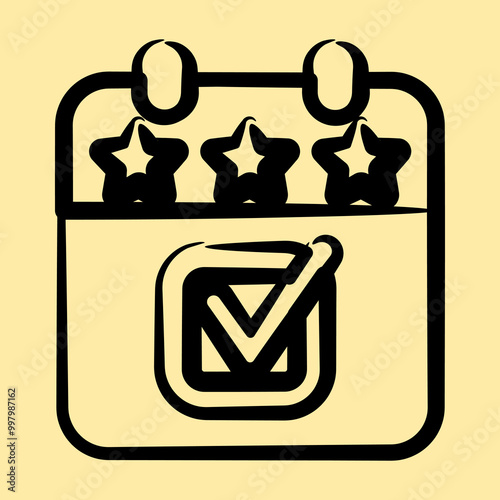 Icon election day calendar. USA general election elements. Icons in hand drawn style.