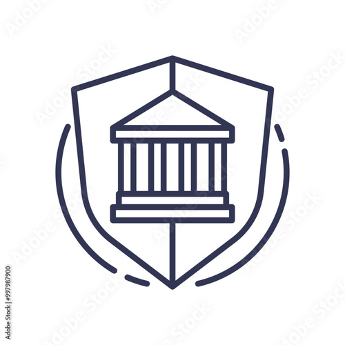 Shield with a government building icon representing regulation and oversight.