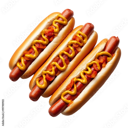 Hot dogs isolated on transparent background