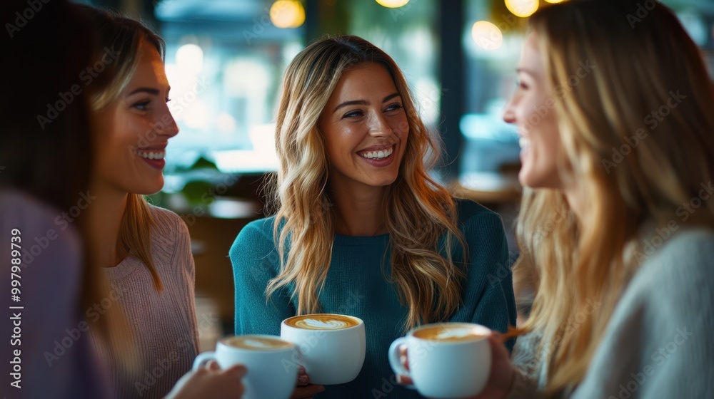 The Joyful Friends Enjoying Coffee The Joyful Friends Enjoying Coffee
