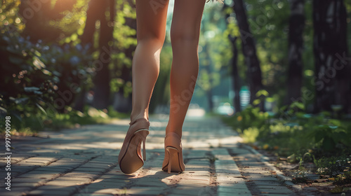 Beautiful slender female legs. Neural network AI generated art