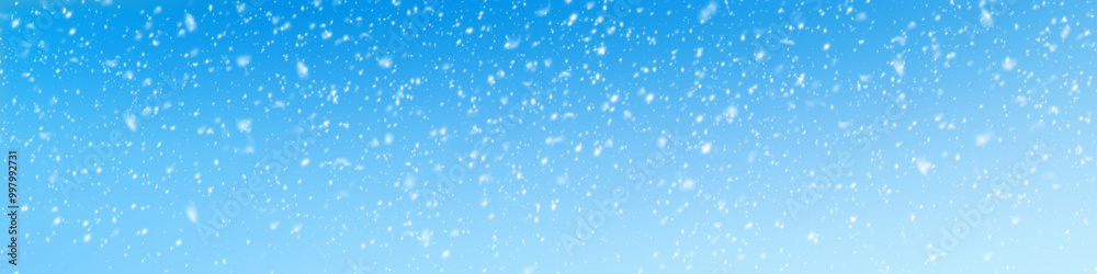 Sky Blue,snowflakes Background,Horizon Winter snowy sky, Vector landscape nature sunrise in Winter, Spring panorama banner white snow over blue sky. Snowflakes. Heavy snowfall. Christmas snowflakes. Sky Blue,snowflakes Background,Horizon Winter snowy sky, Vector landscape nature sunrise in Winter, Spring panorama banner white snow over blue sky. Snowflakes. Heavy snowfall. Christmas snowflakes.
