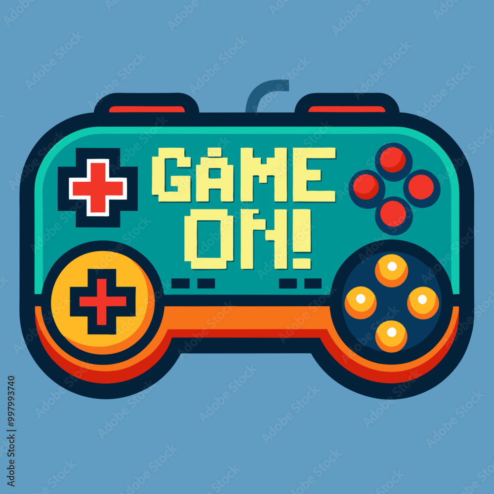 Exciting Retro Game Controller Vector Art Digital Design Fun Playful Creative Environment Exciting Retro Game Controller Vector Art Digital Design Fun Playful Creative Environment