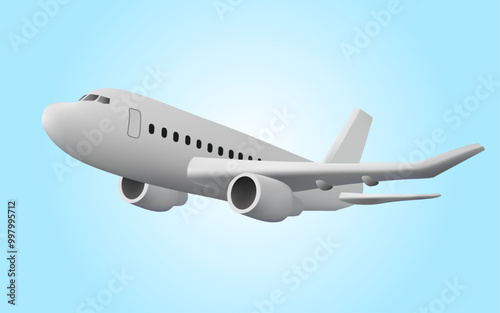 Global Logistics transportation. Aeroplane, airplane, Air logistics, Plane Air transportation, Travel, vacation tourism, worldwide delivery.  3D Vector illustration. Perspective view. Eps 10