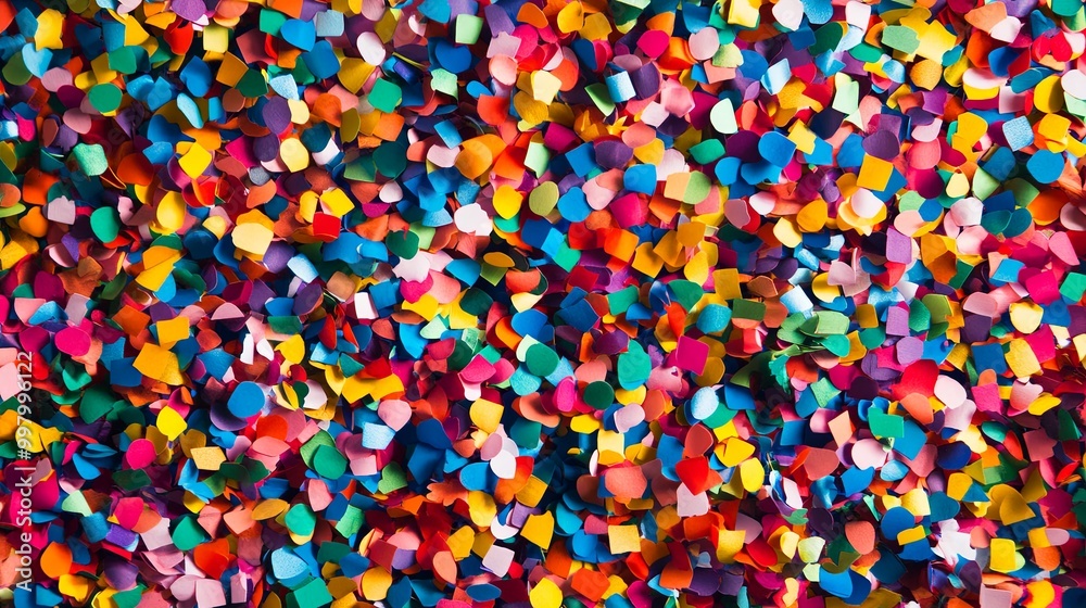 A colorful pile of confetti with a rainbow of colors A colorful pile of confetti with a rainbow of colors
