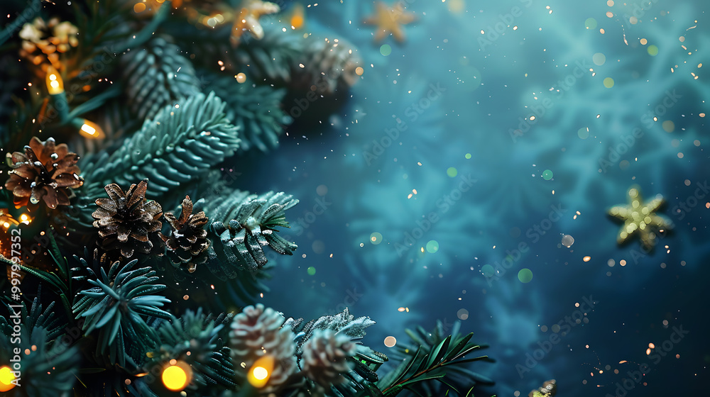 Beautiful bright Christmas background with copy space. AI Generated Beautiful bright Christmas background with copy space. AI Generated