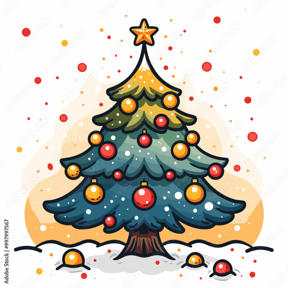 Christmas tree with gift boxes. Merry Christmas and Happy New Year greeting card. Christmas tree with gift boxes. Merry Christmas and Happy New Year greeting card.