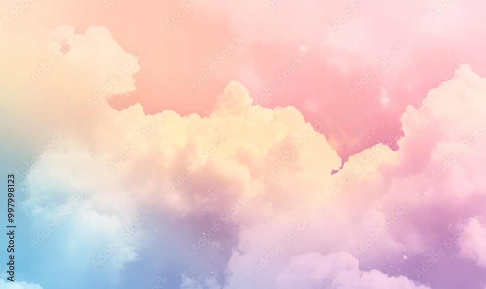 A colorful sky with clouds and stars A colorful sky with clouds and stars