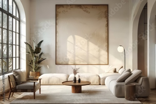 diseño de salón minimalista estilo escandinavo