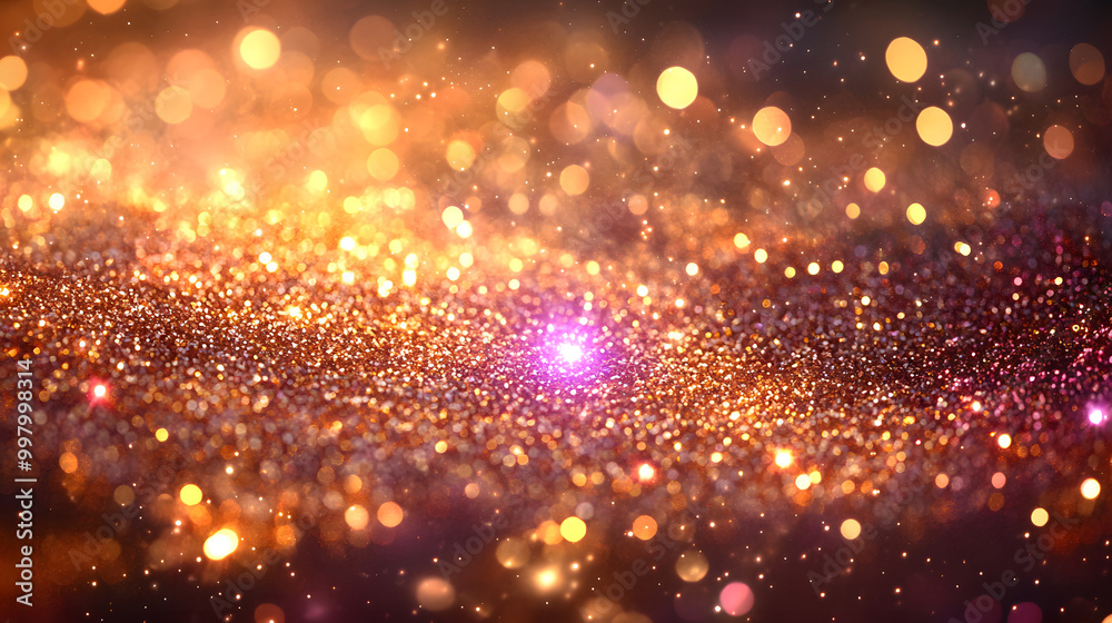 A Close-Up of Golden Glitter Sparkling Under Colorful Lights, Creating a Dazzling Display of Brightness and Glamour That Captivates the Viewer’s Eye, Evoking Feelings of Joy and Celebration in a Stunn A Close-Up of Golden Glitter Sparkling Under Colorful Lights, Creating a Dazzling Display of Brightness and Glamour That Captivates the Viewer’s Eye, Evoking Feelings of Joy and Celebration in a Stunn