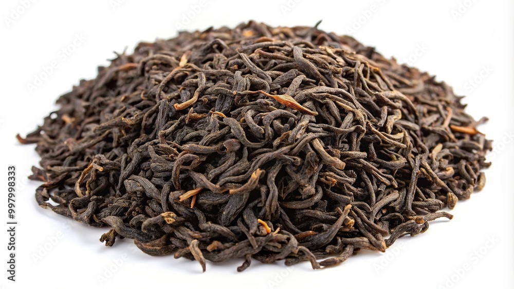 Fisheye dry tea grains isolated on white background Fisheye dry tea grains isolated on white background