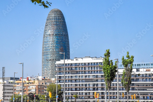 Spain. Barcelona. Agbar Tower. Summer