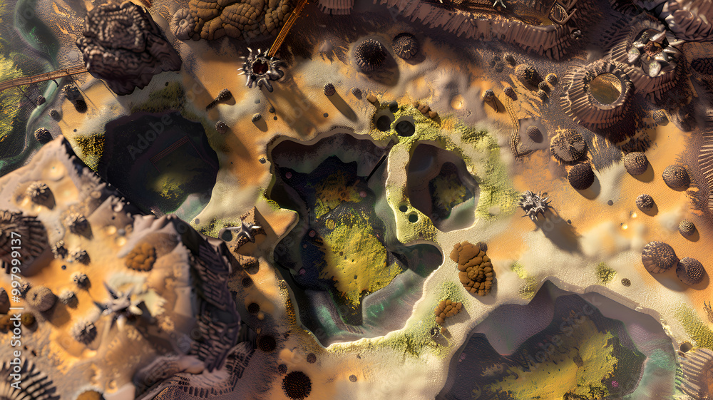 Mountainous Terrain Battle Map for Sci-Fi DnD, Top-Down Tabletop Role ...