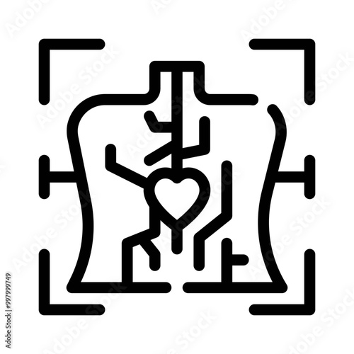 vein recognition line icon