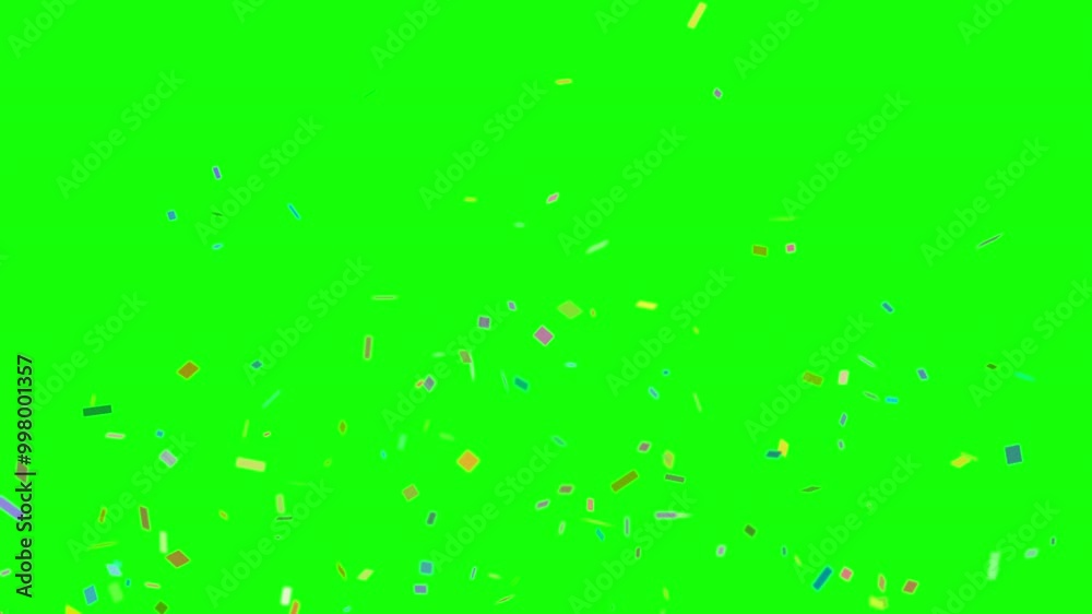 4K Colorful Confetti Blast on Green Screen