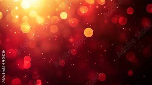 Abstract background featuring vibrant red bokeh lights with a blurred effect, providing empty space for text photo