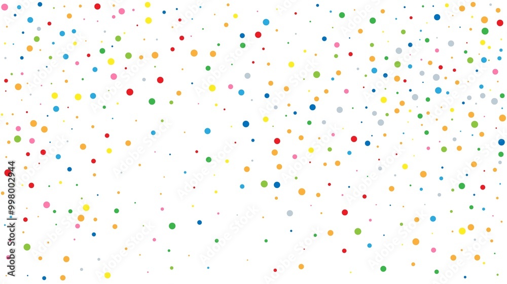 Colorful falling confetti on white background