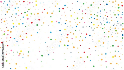 Colorful falling confetti on white background