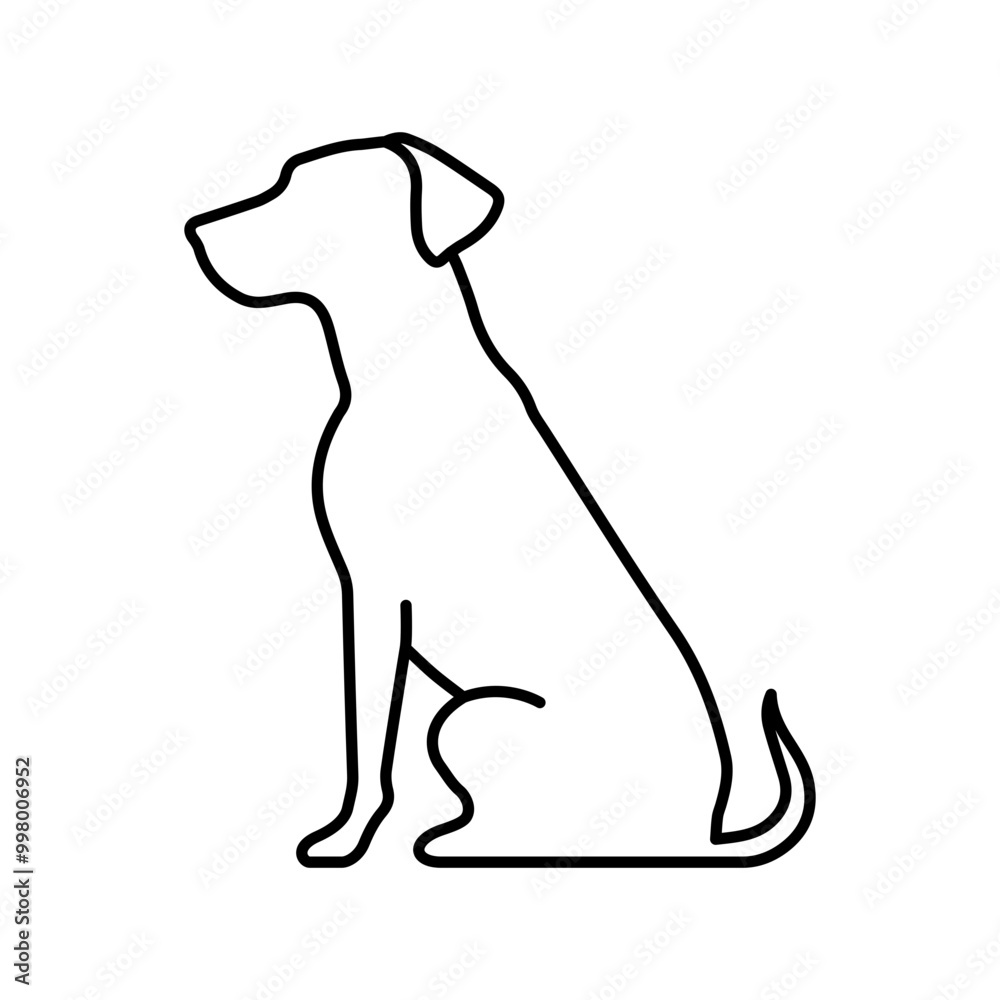 Obraz premium Sitting dog line art