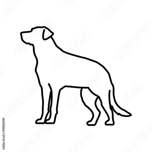 Standing dog line art