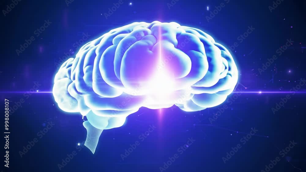 Human brain showing different areas lighting up Human brain showing different areas lighting up