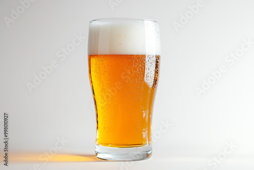 Beerglass, beer, drink, drunk, glass on white background photo