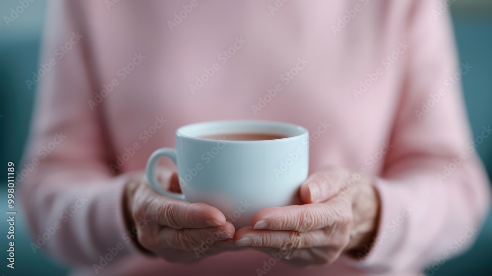 Nursing assistant offering a cup of tea to an elderly patient in a comfortable living room, emphasizing warmth and connection caregiver, comfort and care Nursing assistant offering a cup of tea to an elderly patient in a comfortable living room, emphasizing warmth and connection caregiver, comfort and care