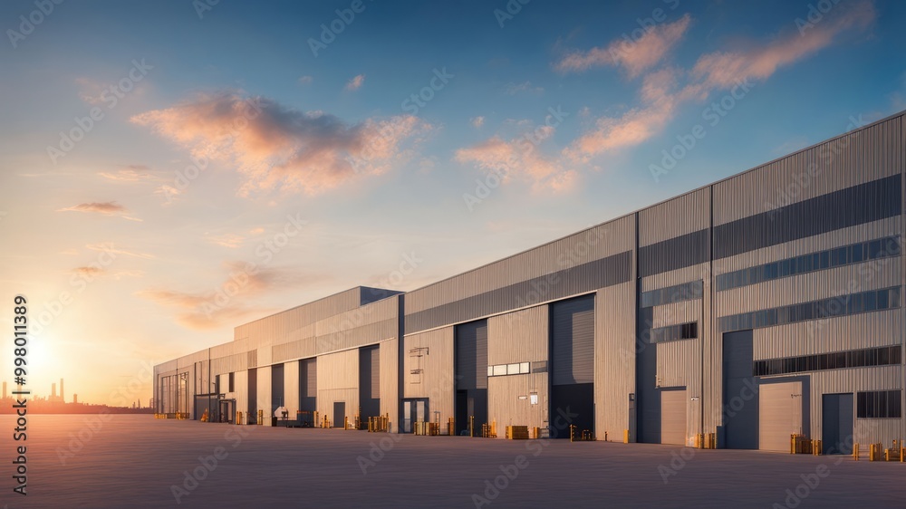 Obraz premium Warehouse at sunset