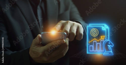 Wallpaper Mural Business Strategy concept, specific ways in which an organisation plans to position itself, achieve its short-term and long-term goals. Business Strategy icon isolated on virtual screen. Torontodigital.ca