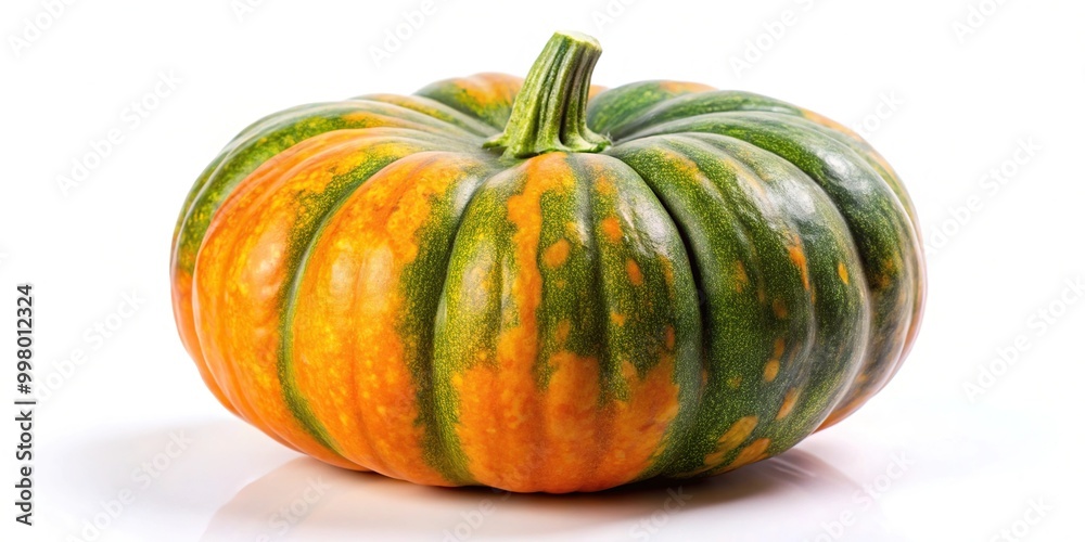 Fisheye lens distortion effect on green and orange pumpkin isolated on white background Fisheye lens distortion effect on green and orange pumpkin isolated on white background