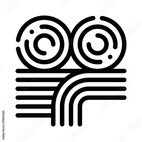 hay bales line icon
