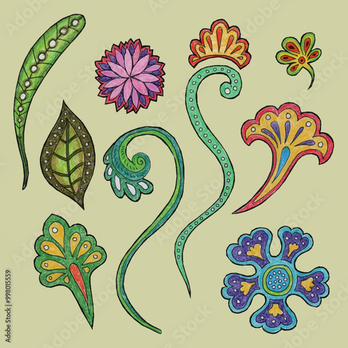Adobe Illustrator Artwork hand drawn Batik Indonesia Motif vector illustration design