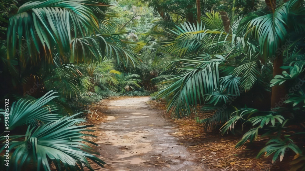 Jungle Path - A Tropical Foliage Landscape Jungle Path - A Tropical Foliage Landscape
