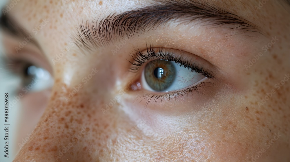 Fototapeta premium Close-up of facial skin, showing blackheads clogging pores before treatment, followed by a smooth, clear complexion after deep cleansing