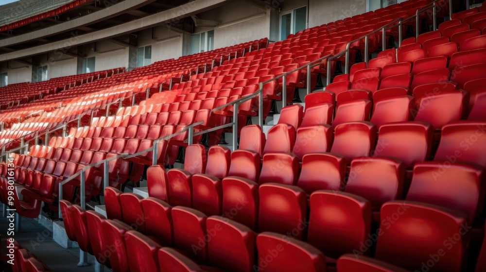 Fototapeta premium Empty Red Seats in a Stadium