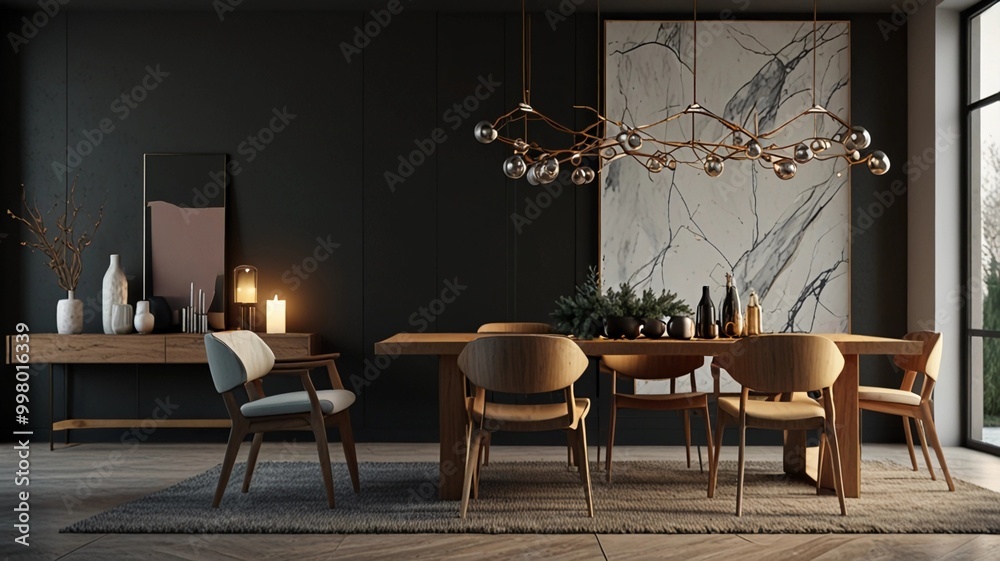 modern dining room xmas decor.  dining room design