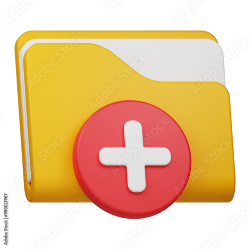medical folder 3d icon isolated on the transparent background