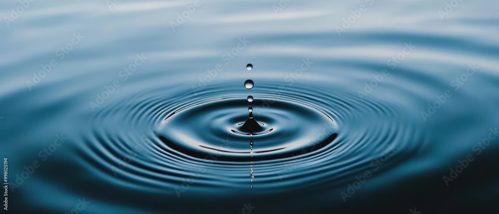 A close-up of a water droplet creating ripples on a serene surface, capturing the beauty of nature and the tranquility of water. A close-up of a water droplet creating ripples on a serene surface, capturing the beauty of nature and the tranquility of water.