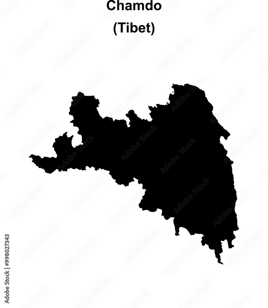 Fototapeta premium Chamdo blank outline map