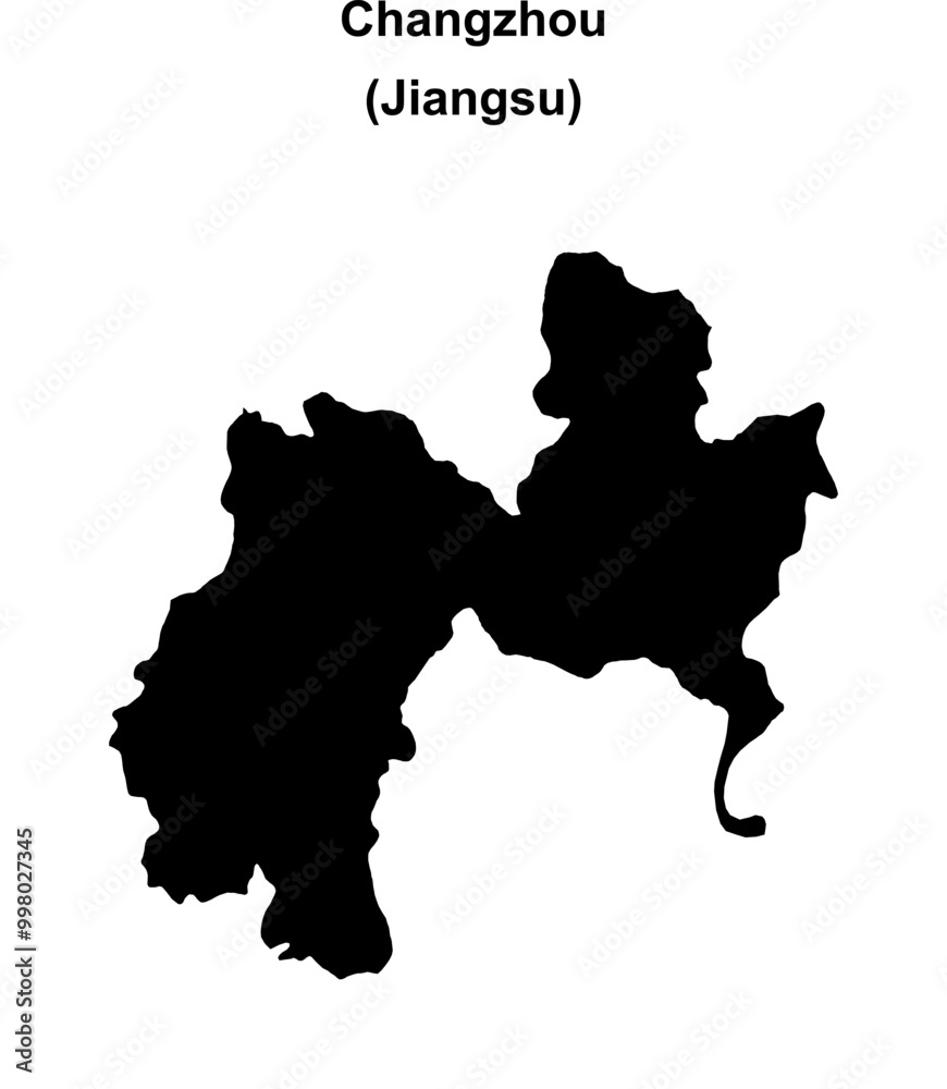 Obraz premium Changzhou blank outline map