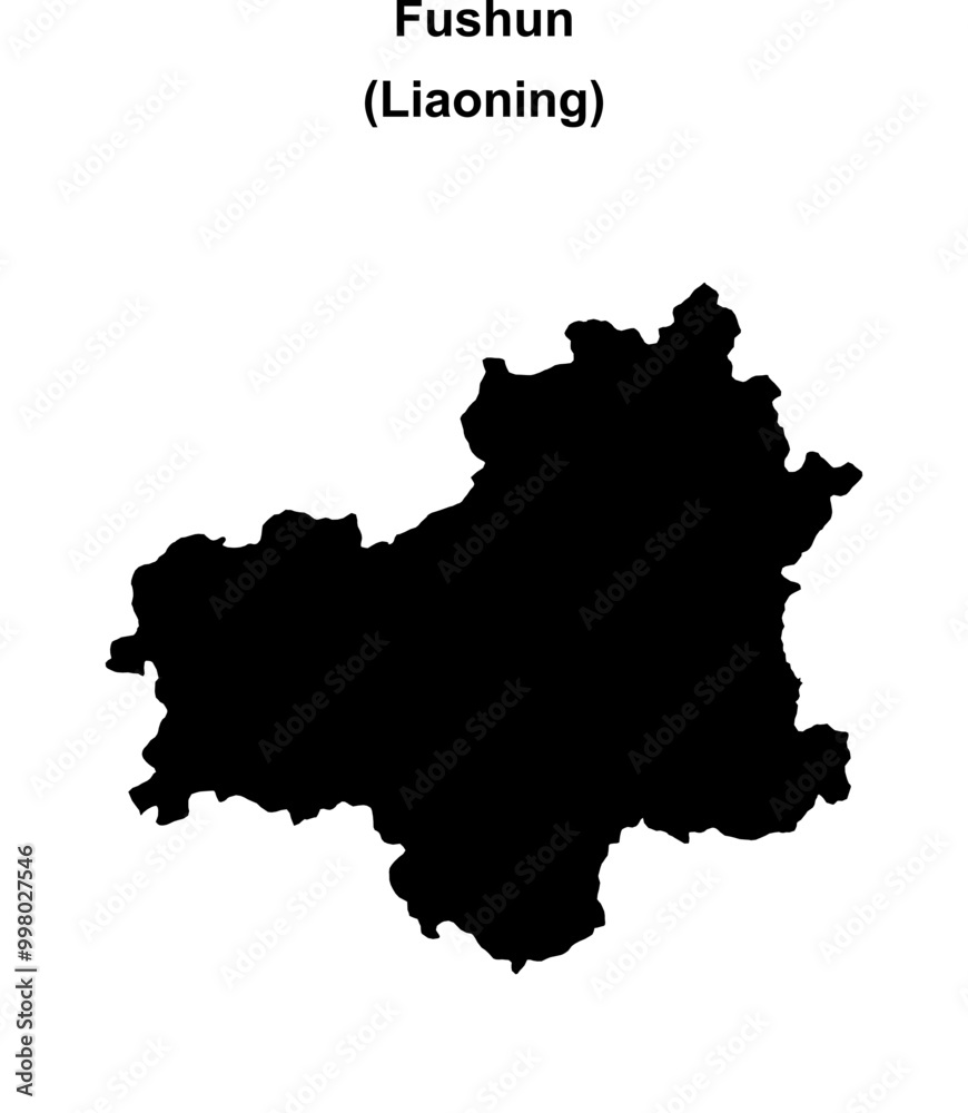 Fushun blank outline map Fushun blank outline map