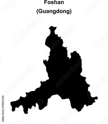 Foshan blank outline map
