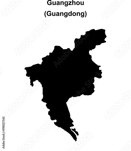 Guangzhou blank outline map