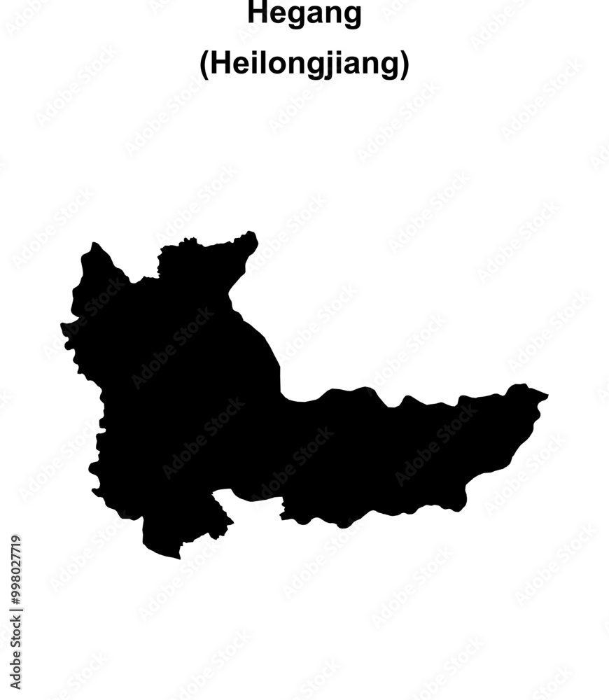 Obraz premium Hegang blank outline map